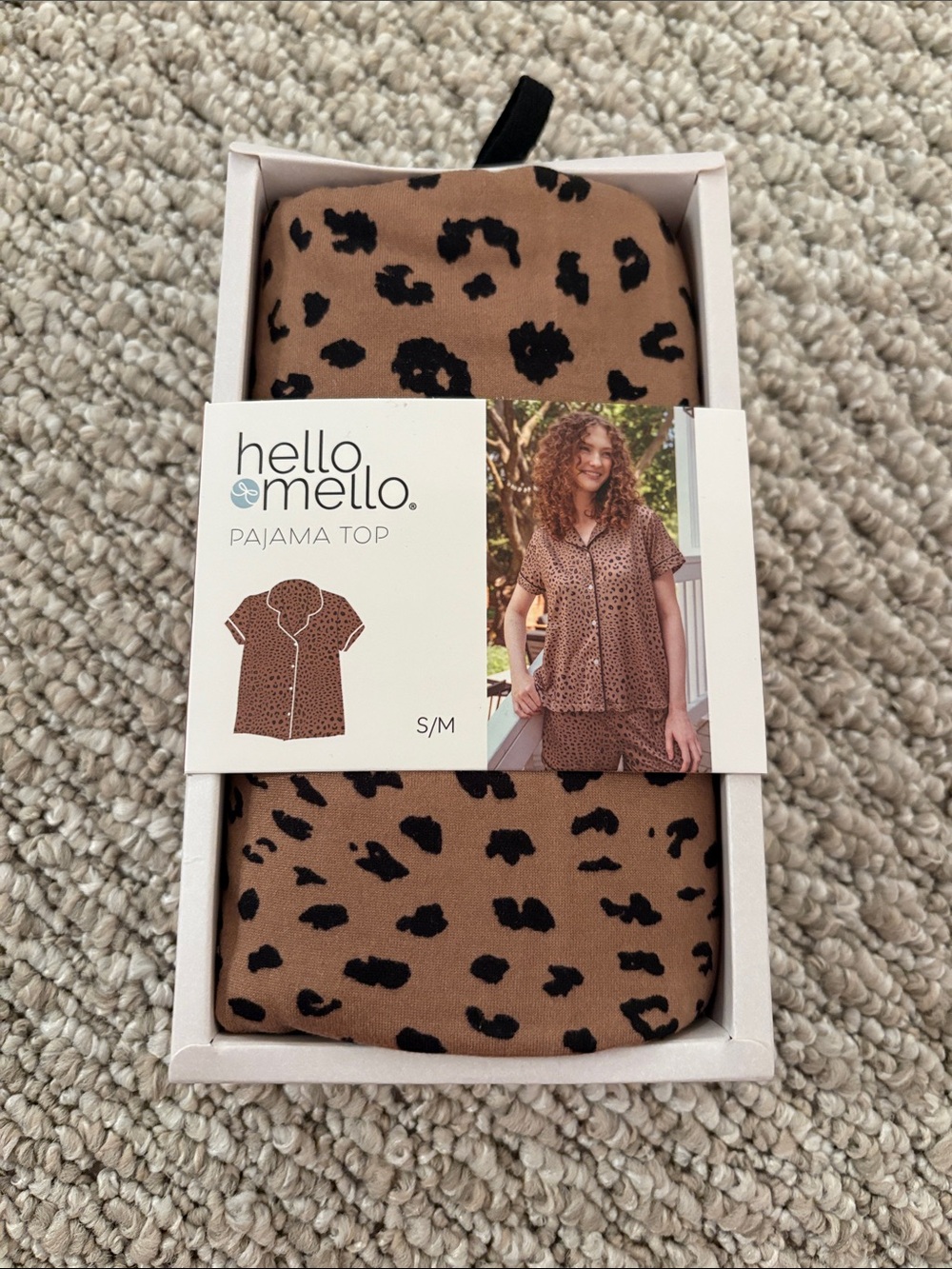 hello mello Leopard Print Pajama Top - Brown/Black